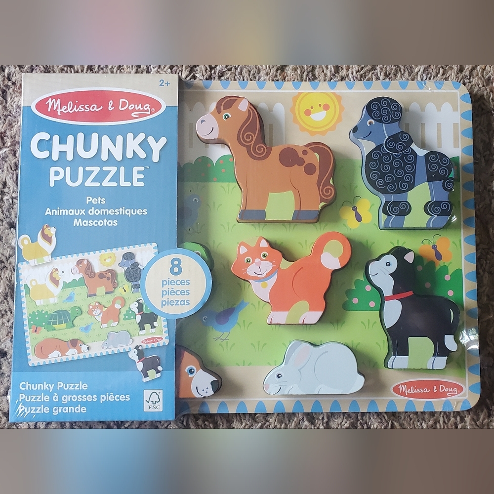 Melissa & Doug Orange and Black Puzzle Set